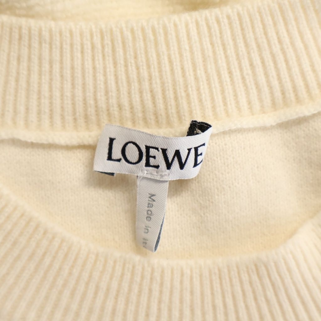 Loewe Anagram Logo Embroidery Polyester Knit Sweater Ivory — view 7