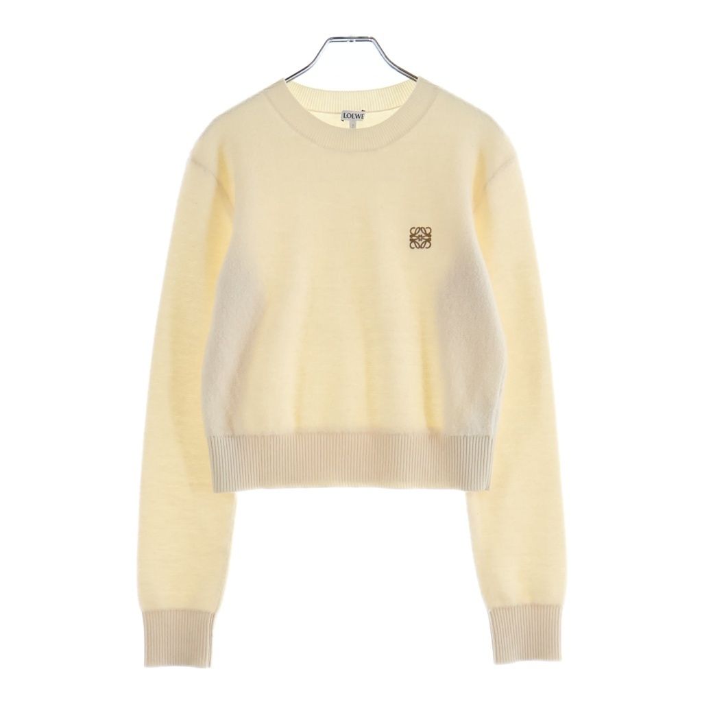 Loewe Anagram Logo Embroidery Polyester Knit Sweater Ivory