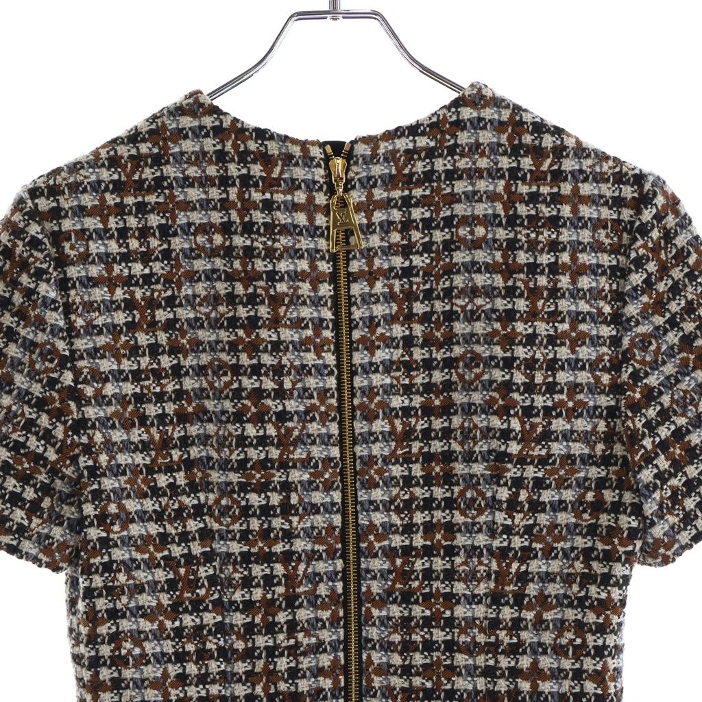Louis Vuitton 22 AW Monogram All Over Print Gold Button Belt Design Tweed Short — view 4
