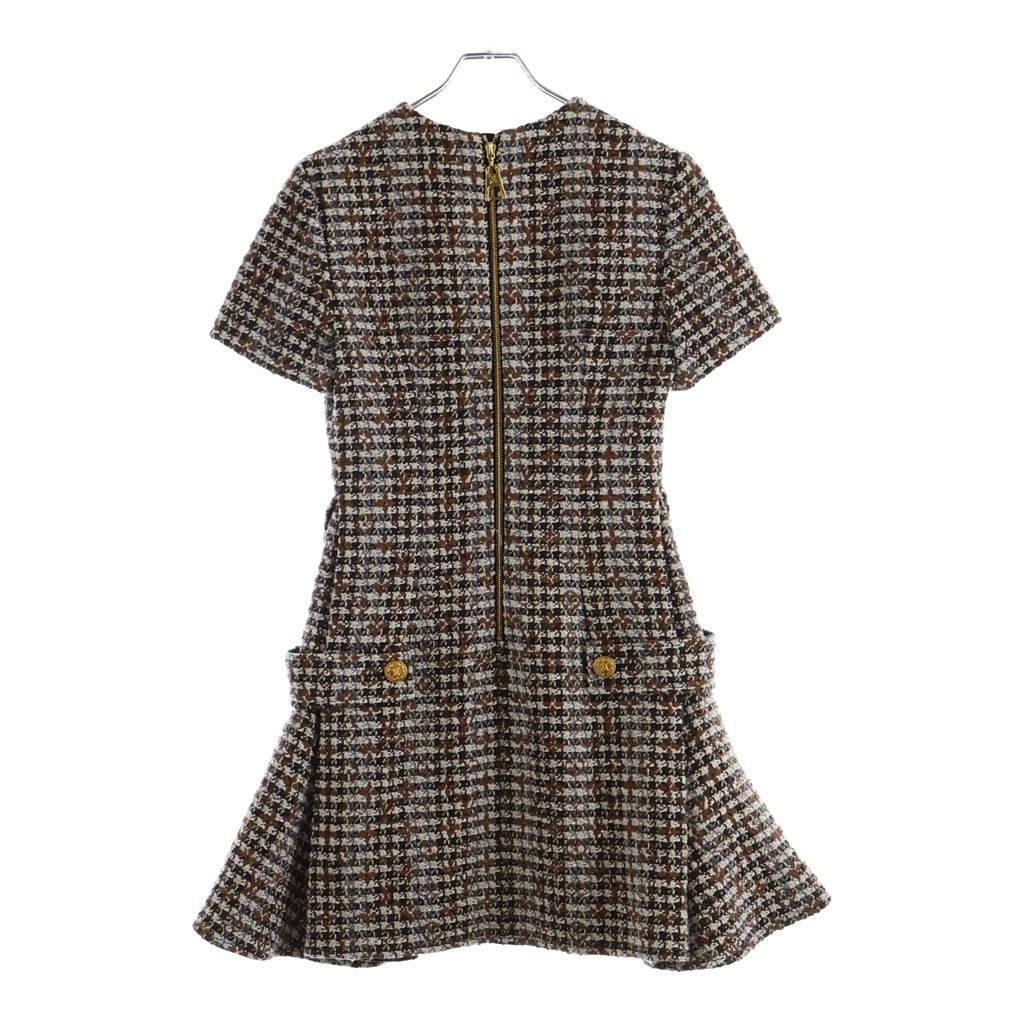 Louis Vuitton 22 AW Monogram All Over Print Gold Button Belt Design Tweed Short — view 2
