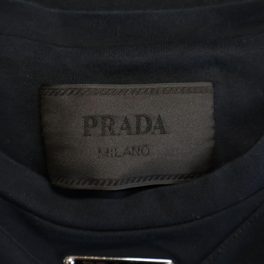Prada Crew Neck Short Sleeve T-Shirt Black — view 6
