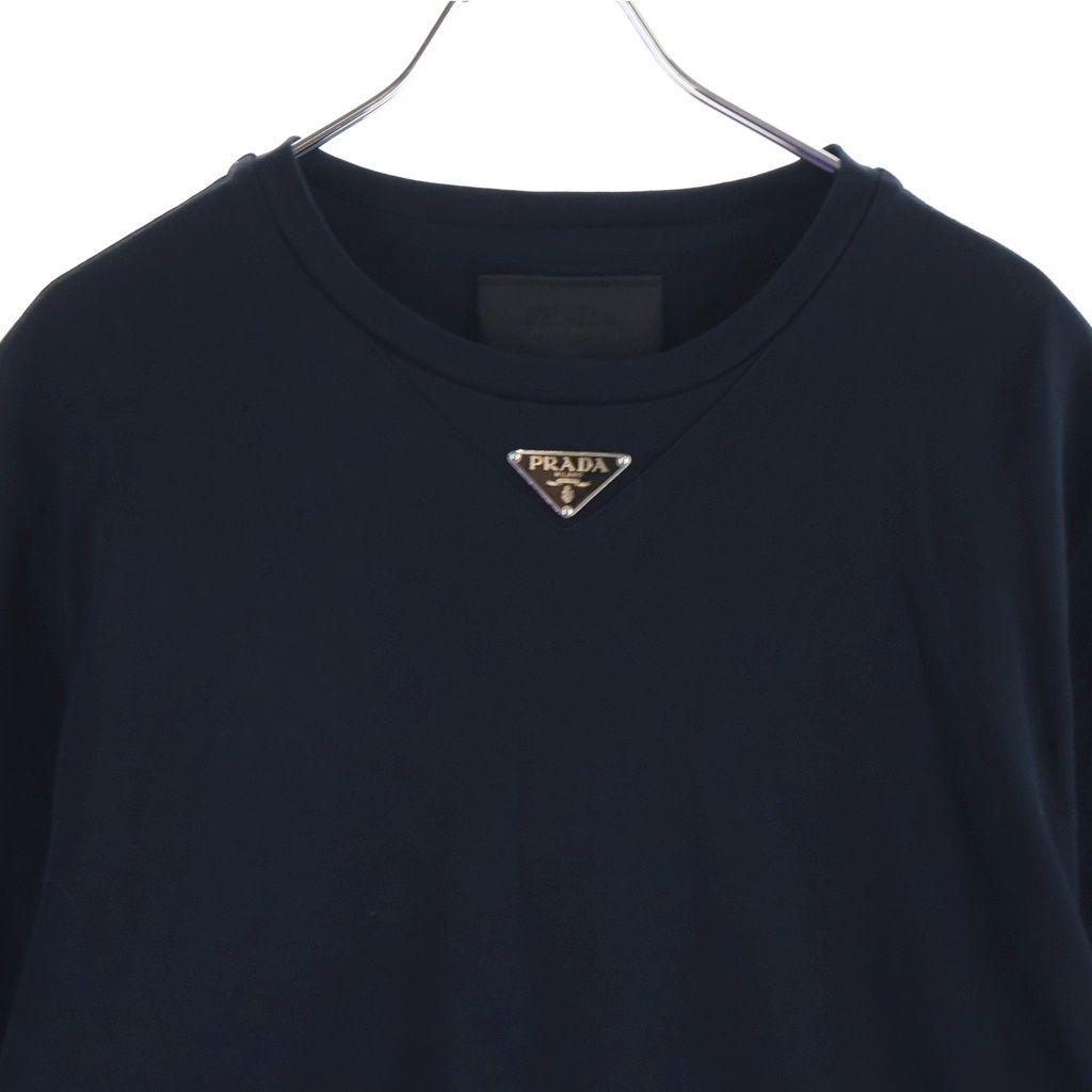 Prada Crew Neck Short Sleeve T-Shirt Black — view 3
