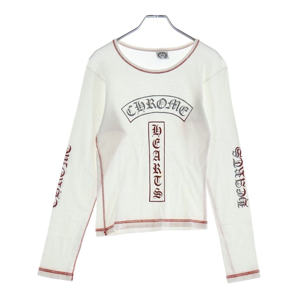 Chrome Hearts Vintage T Bar Sleeve Gradation Logo Inside Out Long Crew Neck Top