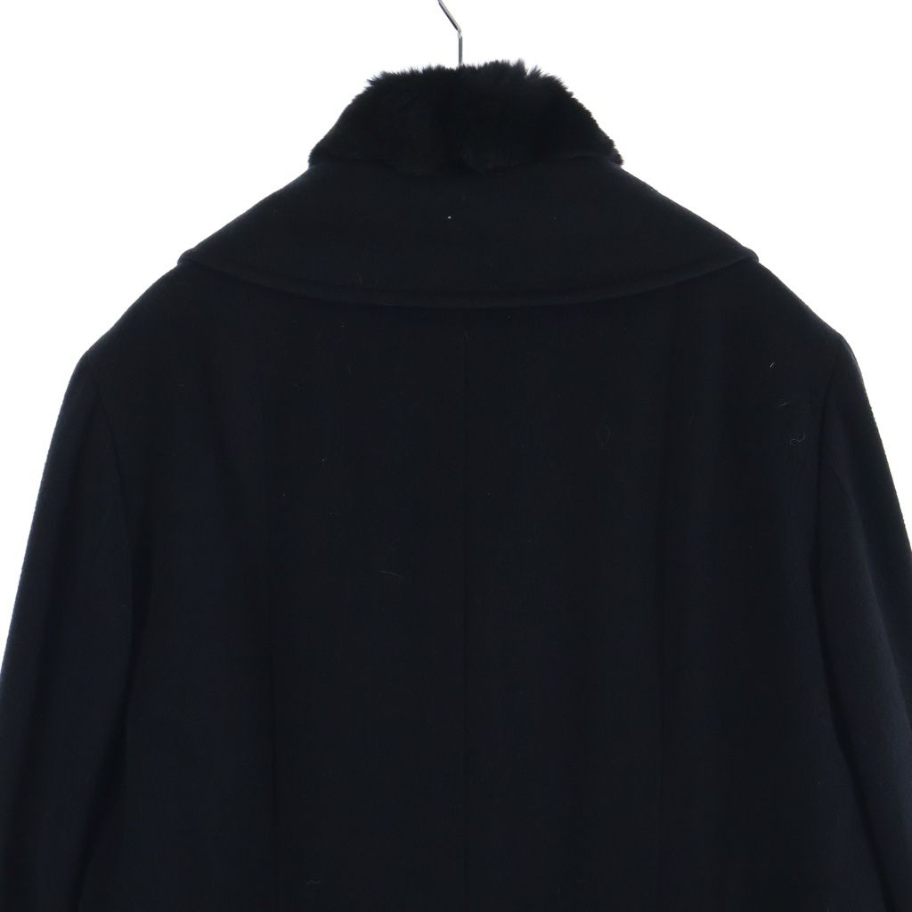 Chanel Rabbit Fur Cashmere Long Coat Black — view 4