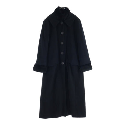 Chanel Rabbit Fur Cashmere Long Coat Black