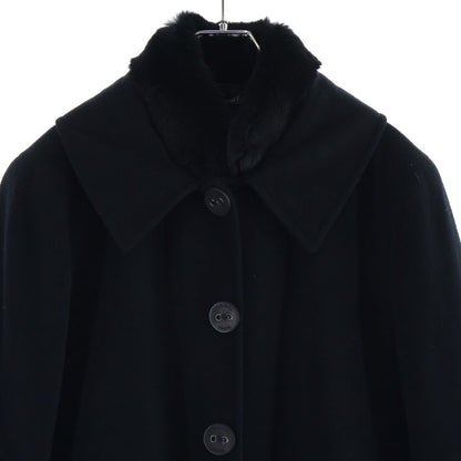 Chanel Rabbit Fur Cashmere Long Coat Black — view 3