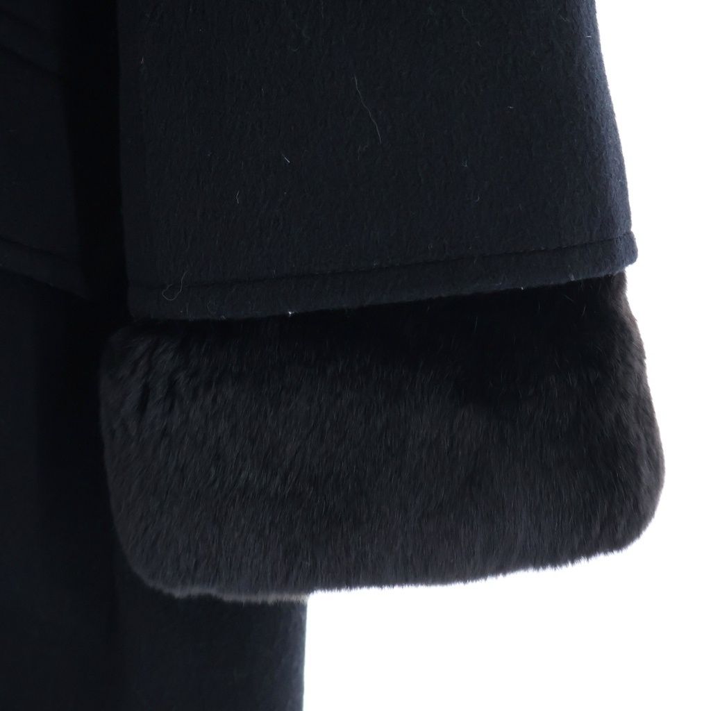 Chanel Rabbit Fur Cashmere Long Coat Black — view 5