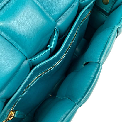 Bottega Veneta Shoulder Bag Padded Cassette Blue Green Lambskin — view 7