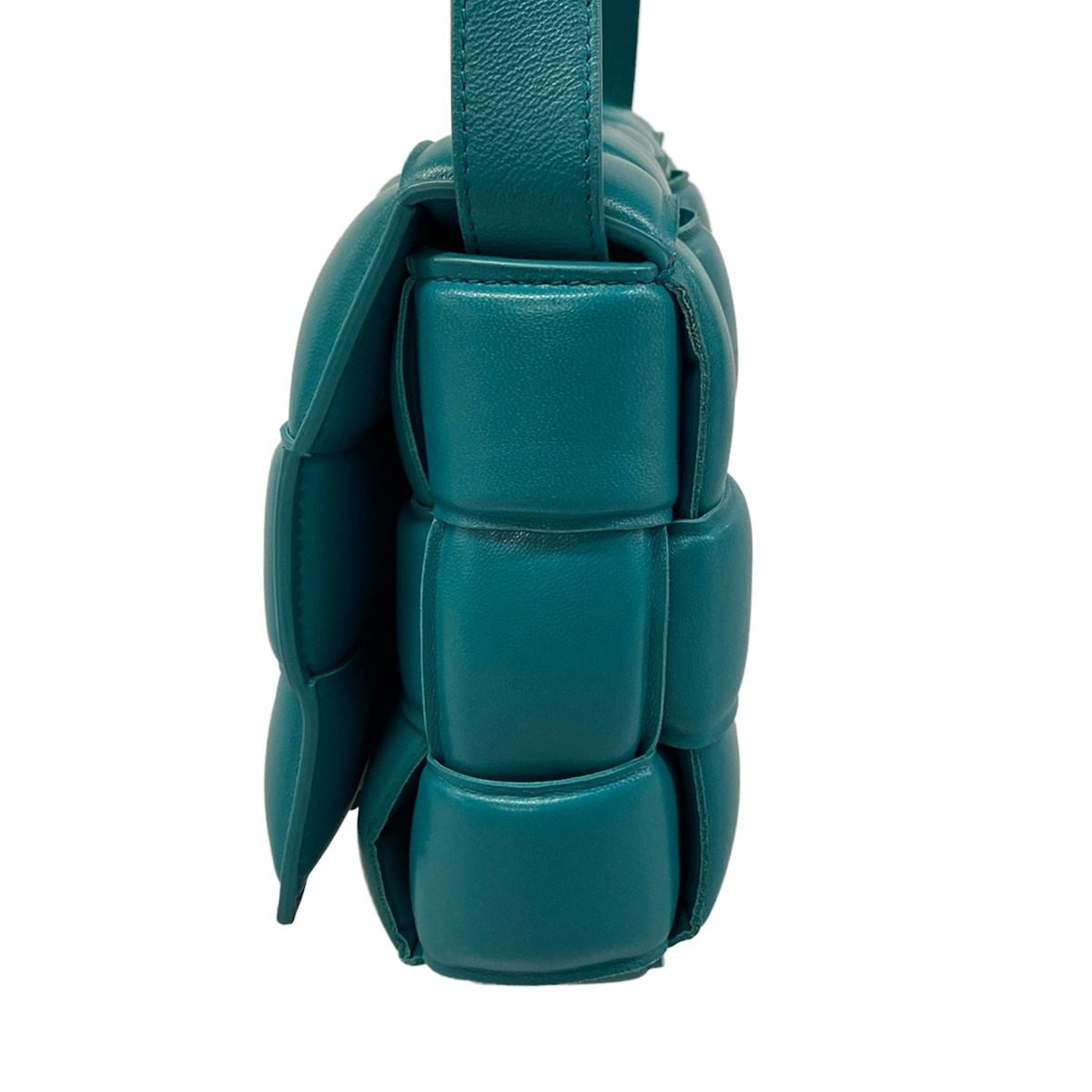 Bottega Veneta Shoulder Bag Padded Cassette Blue Green Lambskin — view 4