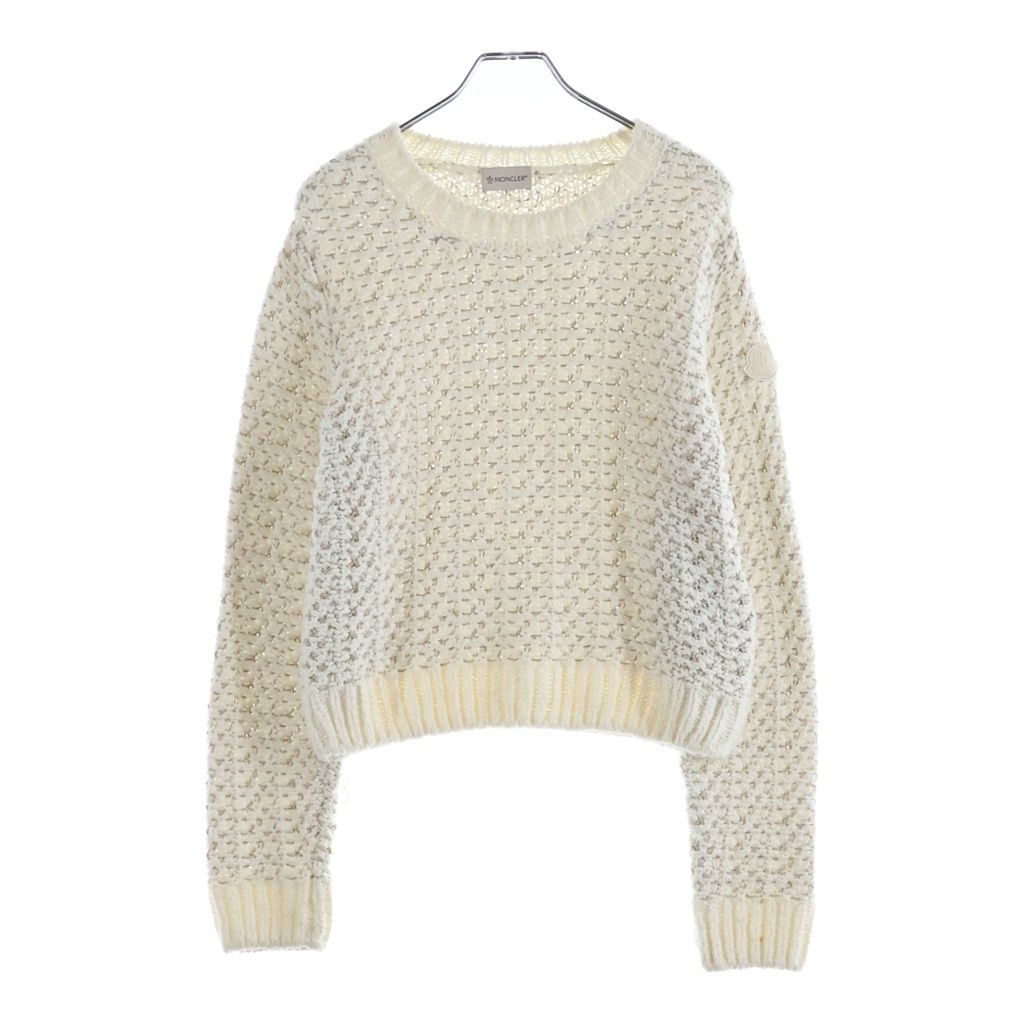 Moncler 25 SS Boucle Cotton Texture Knit Sweater White