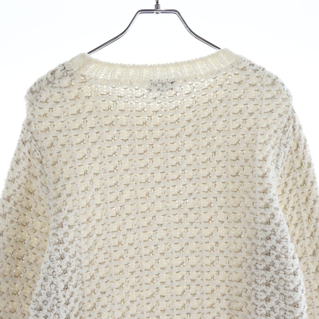 Moncler 25 SS Boucle Cotton Texture Knit Sweater White — view 4