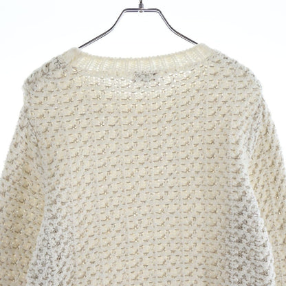 Moncler 25 SS Boucle Cotton Texture Knit Sweater White — view 4