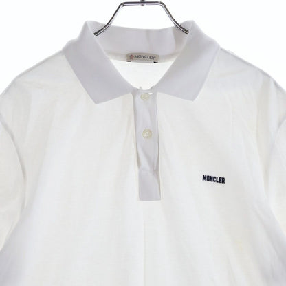 Moncler Chest Logo Embroidery Sleeve Patch Short Polo Shirt White — view 3