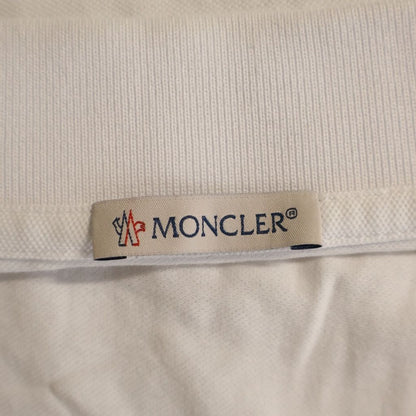 Moncler Chest Logo Embroidery Sleeve Patch Short Polo Shirt White — view 7