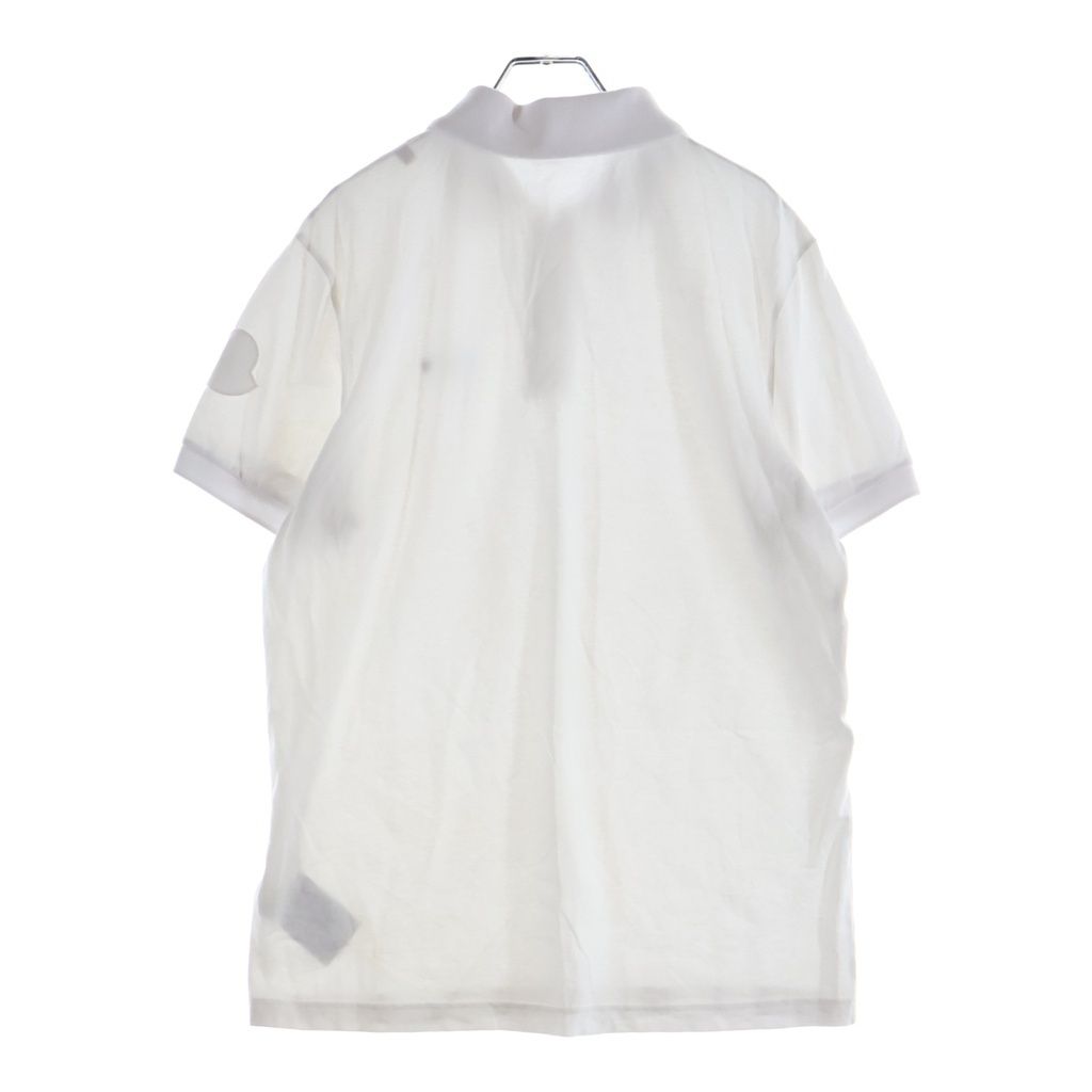 Moncler Chest Logo Embroidery Sleeve Patch Short Polo Shirt White — view 2