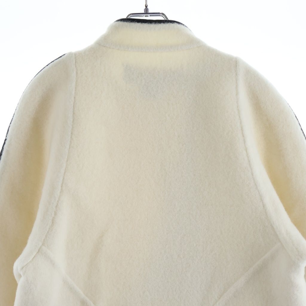Louis Vuitton Alpaca Clip Monogram Lambskin Accent Chain Design Front Coat White — view 4