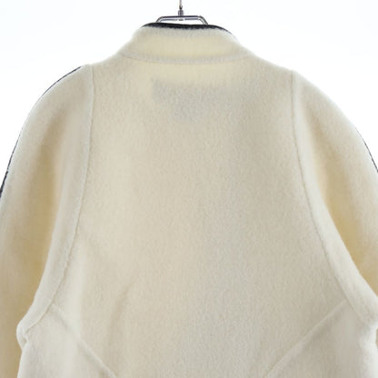 Louis Vuitton Alpaca Clip Monogram Lambskin Accent Chain Design Front Coat White — view 4