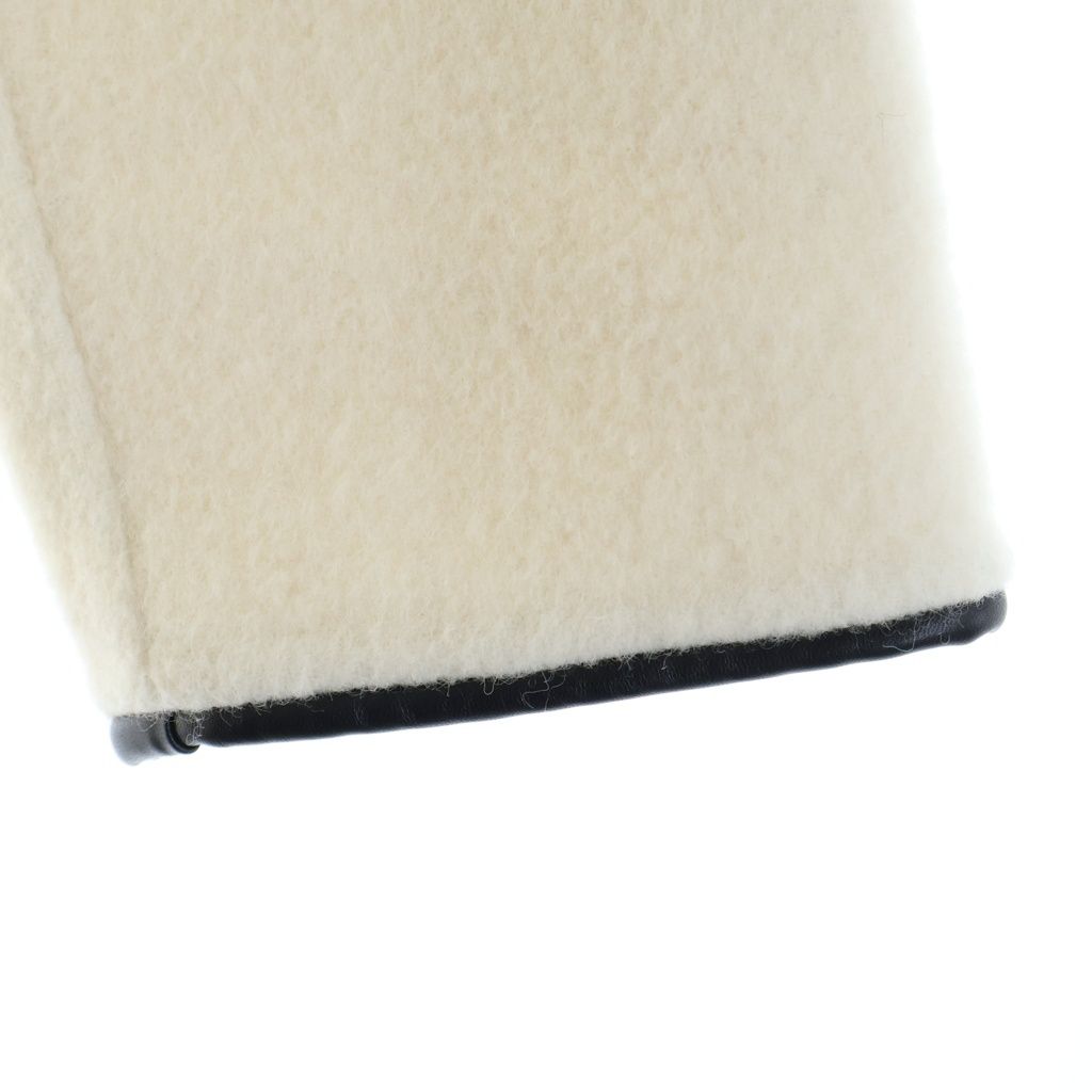 Louis Vuitton Alpaca Clip Monogram Lambskin Accent Chain Design Front Coat White — view 5