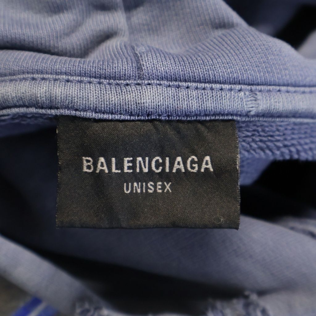 Balenciaga 24 SS Large Fit Hoodie Washed Blue — view 6