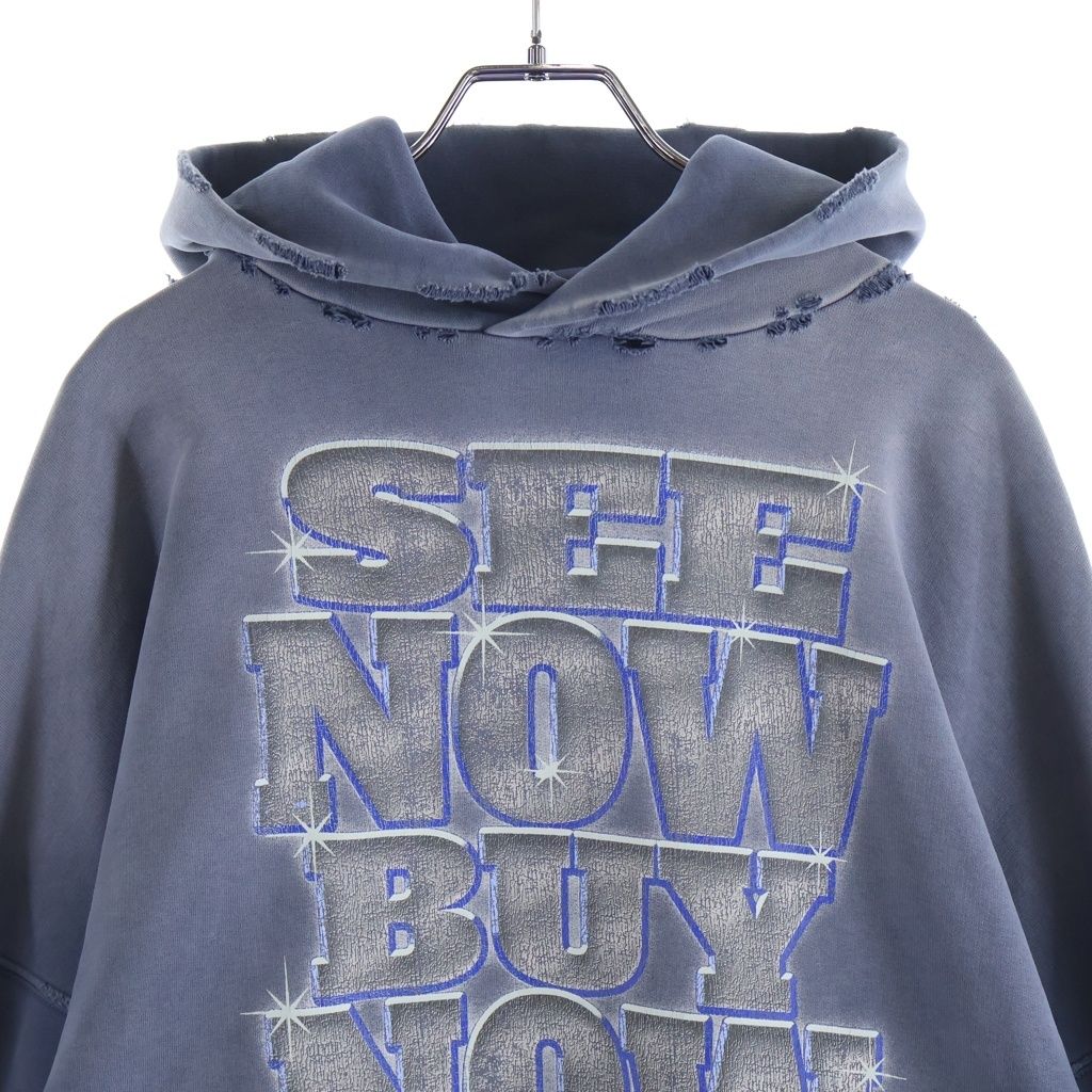 Balenciaga 24 SS Large Fit Hoodie Washed Blue — view 3