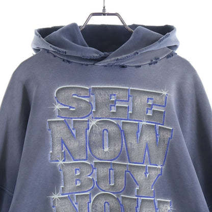 Balenciaga 24 SS Large Fit Hoodie Washed Blue — view 3