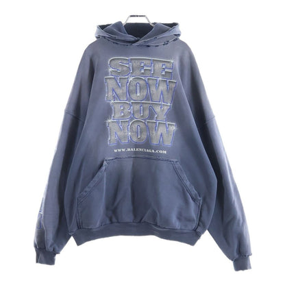 Balenciaga 24 SS Large Fit Hoodie Washed Blue