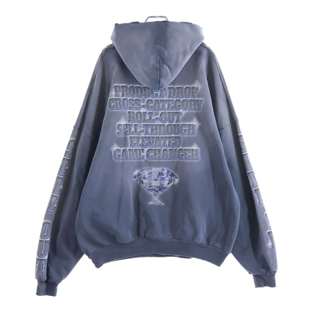 Balenciaga 24 SS Large Fit Hoodie Washed Blue — view 2