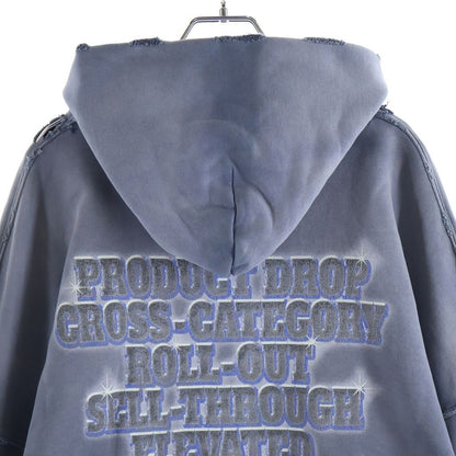 Balenciaga 24 SS Large Fit Hoodie Washed Blue — view 4