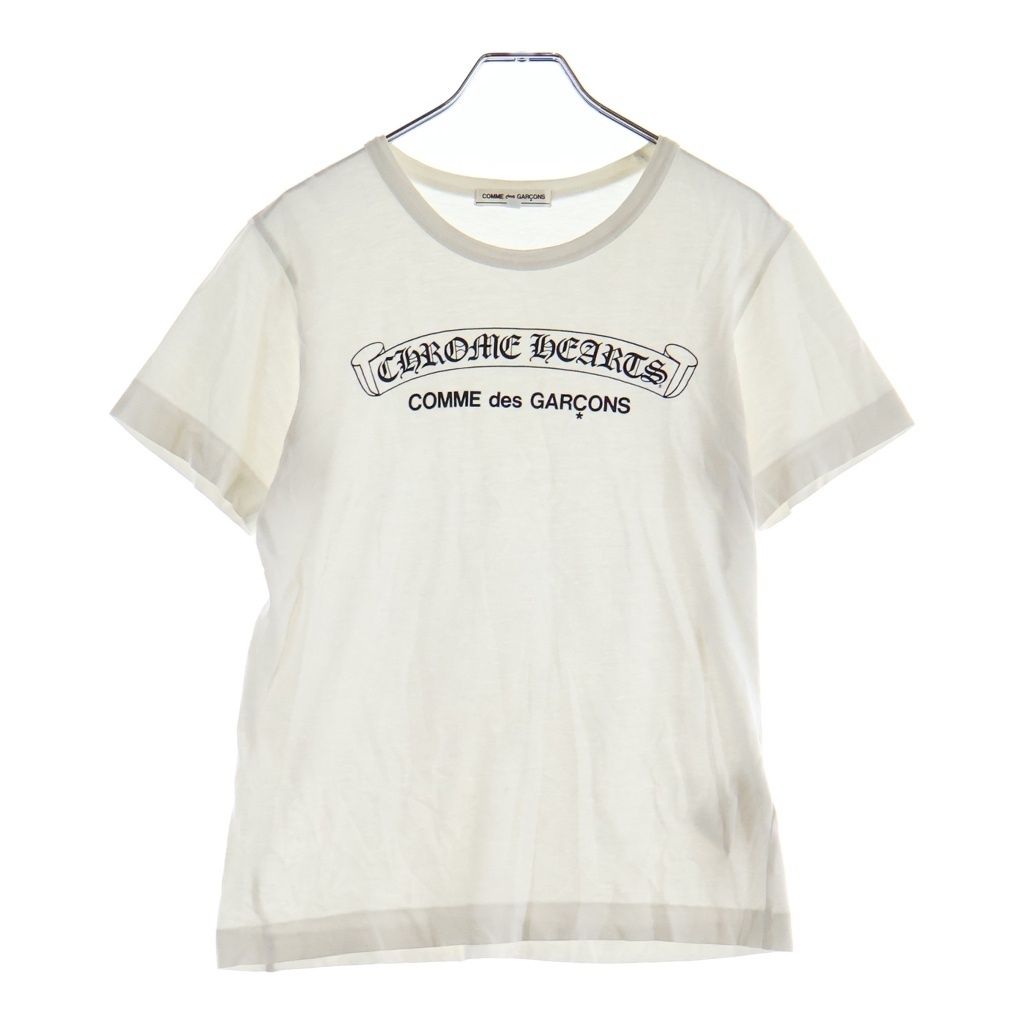 Chrome Hearts Comme Des Garcons Scroll Label Print Short Sleeve T-Shirt White