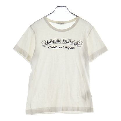 Chrome Hearts Comme Des Garcons Scroll Label Print Short Sleeve T-Shirt White