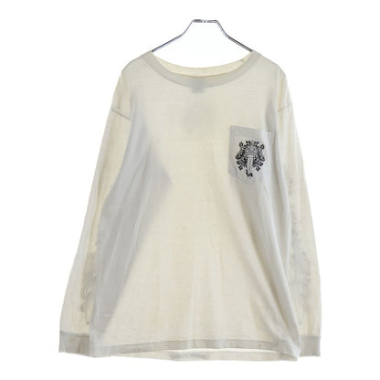 Chrome Hearts Vintage Sleeve Floral Horseshoe Print Long T-Shirt Black White — view 2