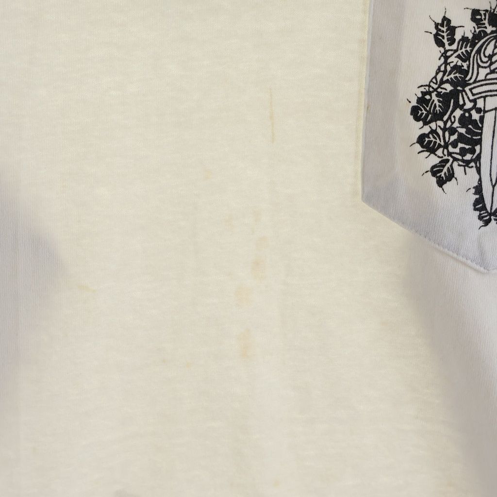 Chrome Hearts Vintage Sleeve Floral Horseshoe Print Long T-Shirt Black White — view 6