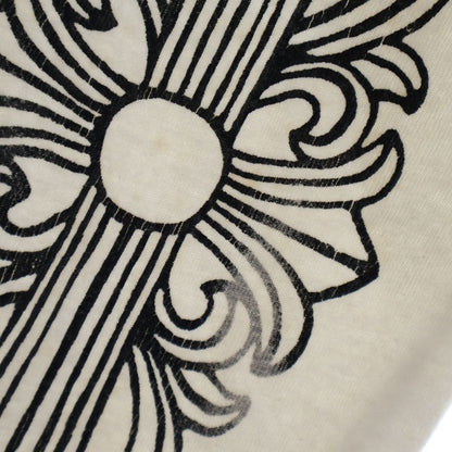 Chrome Hearts Vintage Sleeve Floral Horseshoe Print Long T-Shirt Black White — view 4