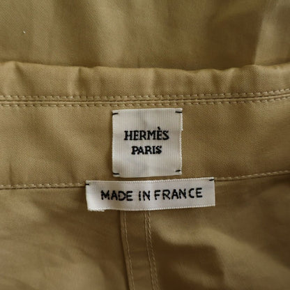 Hermes Clou de Selle Sellier Buttons Snap Button Long Sleeve Shirt Beige — view 6
