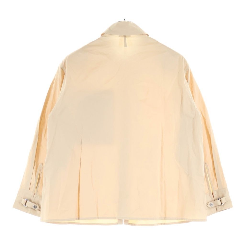 Hermes Sellier Buttons Cartouche Slider Zip Up Long Sleeve Shirt Beige — view 2