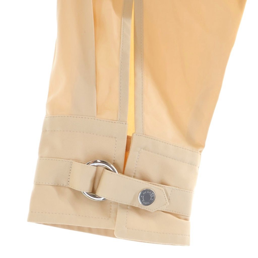 Hermes Sellier Buttons Cartouche Slider Zip Up Long Sleeve Shirt Beige — view 4