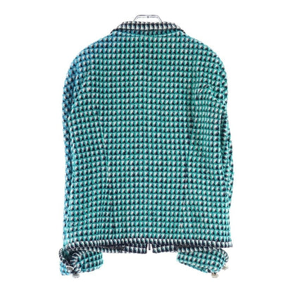 Chanel Gripoix Button Tweed Zip Up Jacket Green — view 2