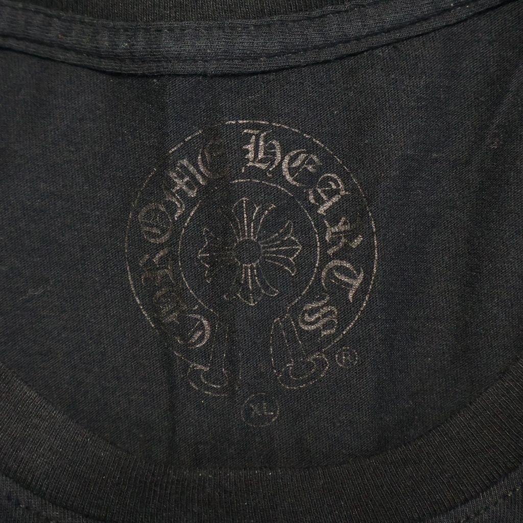 Chrome Hearts Logo Print Long Sleeve T-Shirt Crew Neck Top Black — view 7