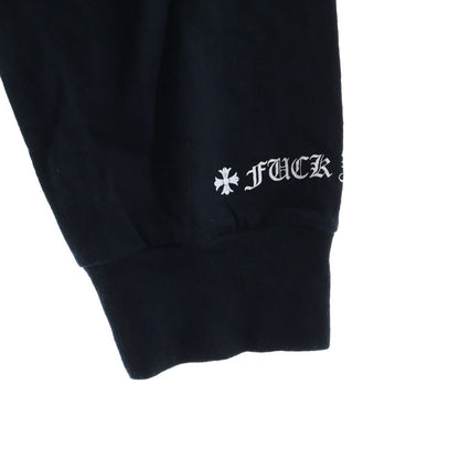 Chrome Hearts Logo Print Long Sleeve T-Shirt Crew Neck Top Black — view 5