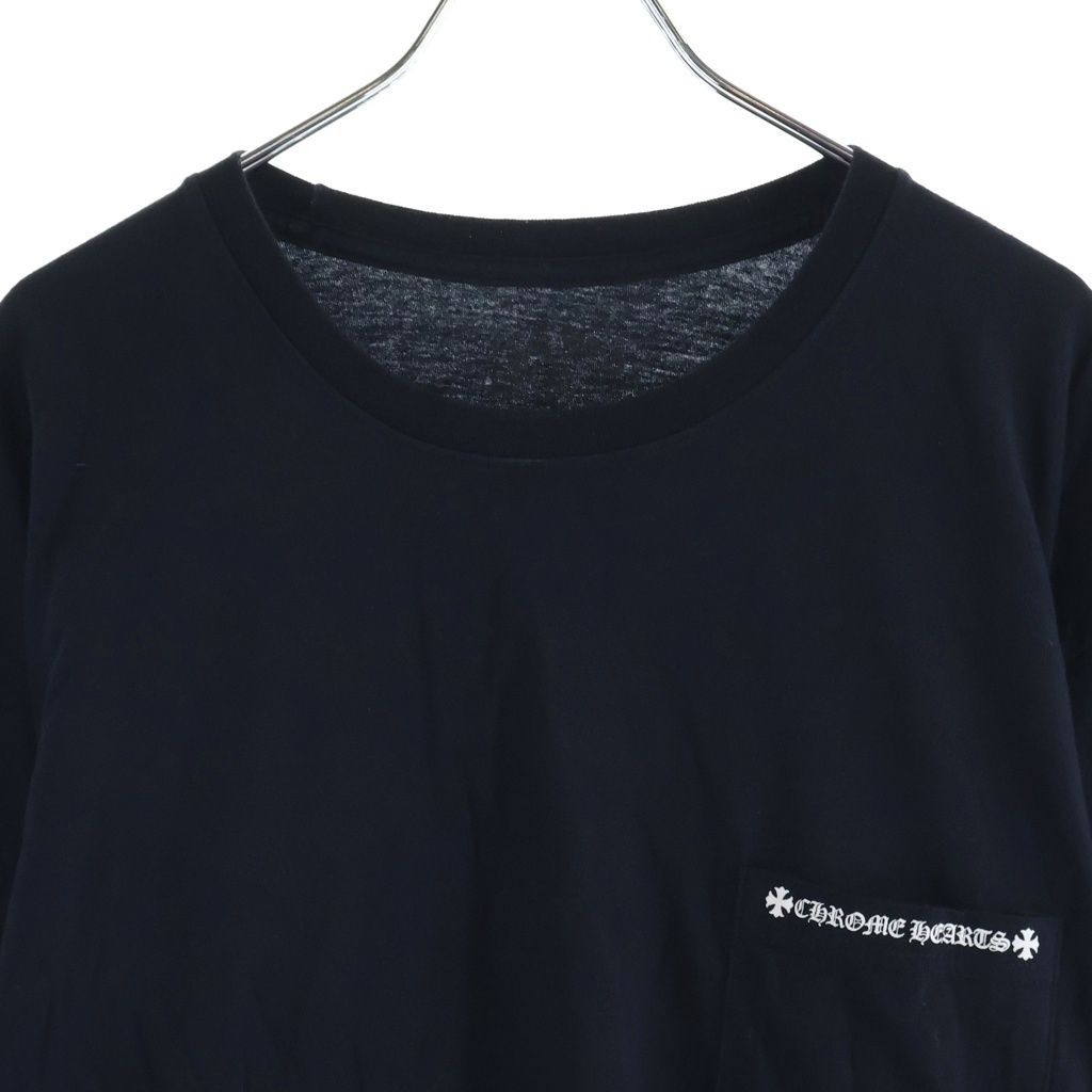 Chrome Hearts Logo Print Long Sleeve T-Shirt Crew Neck Top Black — view 3