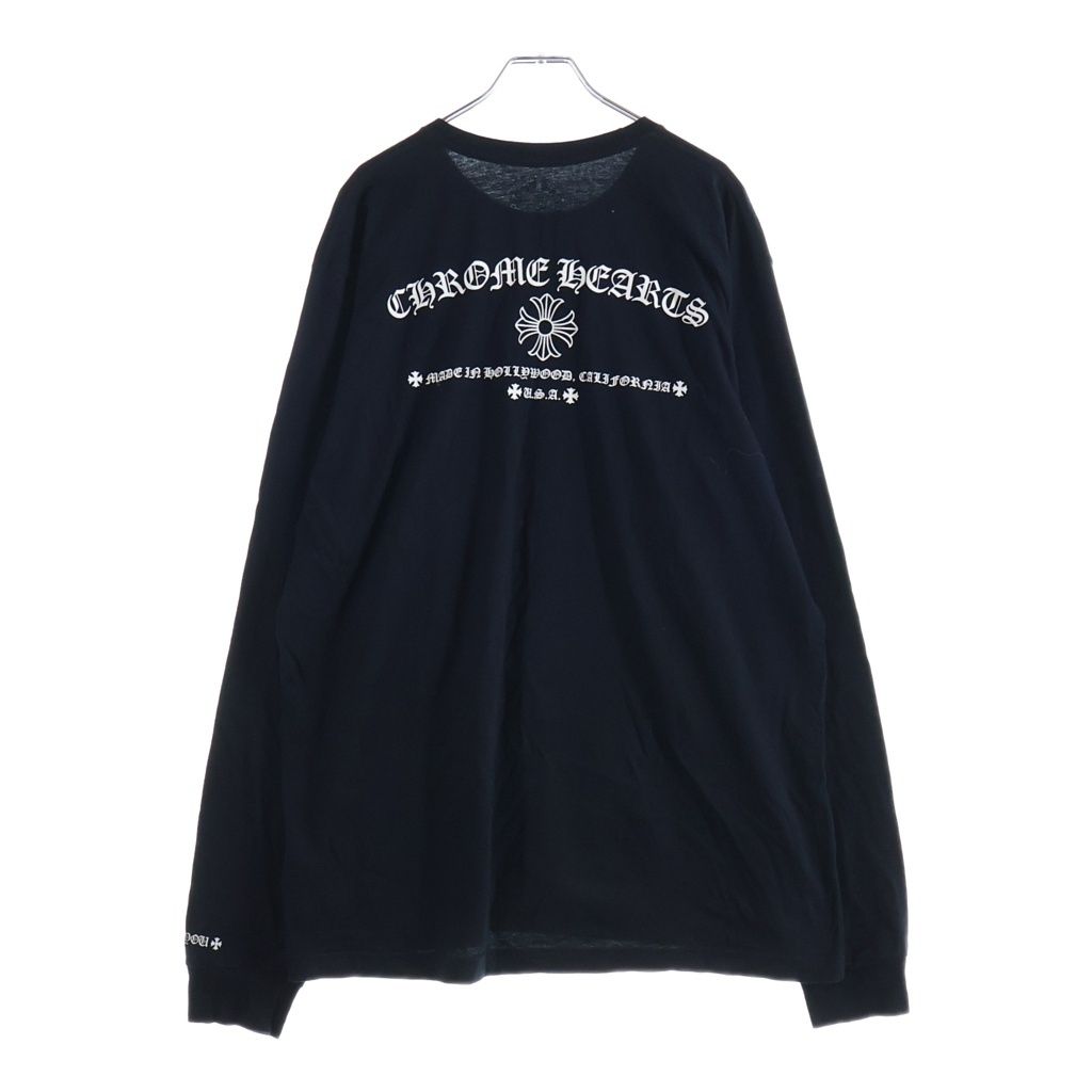 Chrome Hearts Logo Print Long Sleeve T-Shirt Crew Neck Top Black