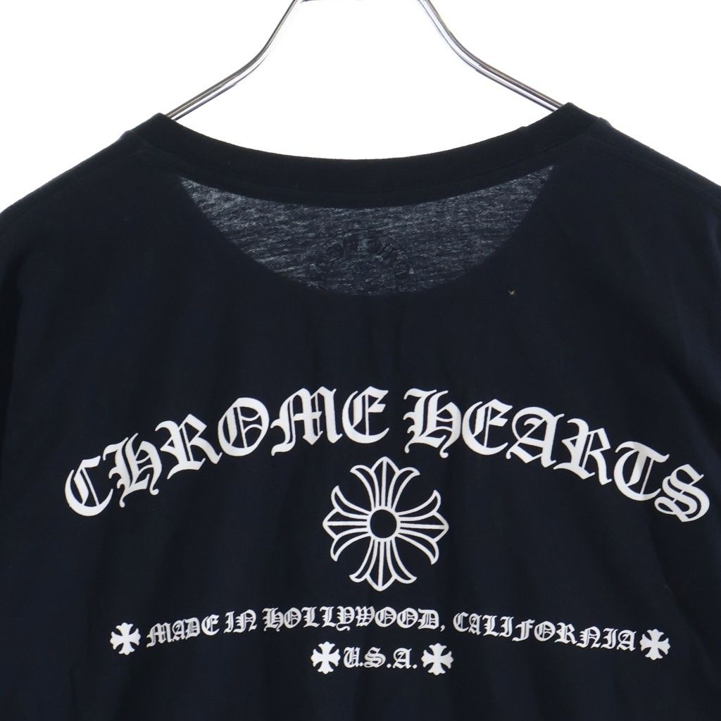 Chrome Hearts Logo Print Long Sleeve T-Shirt Crew Neck Top Black — view 4