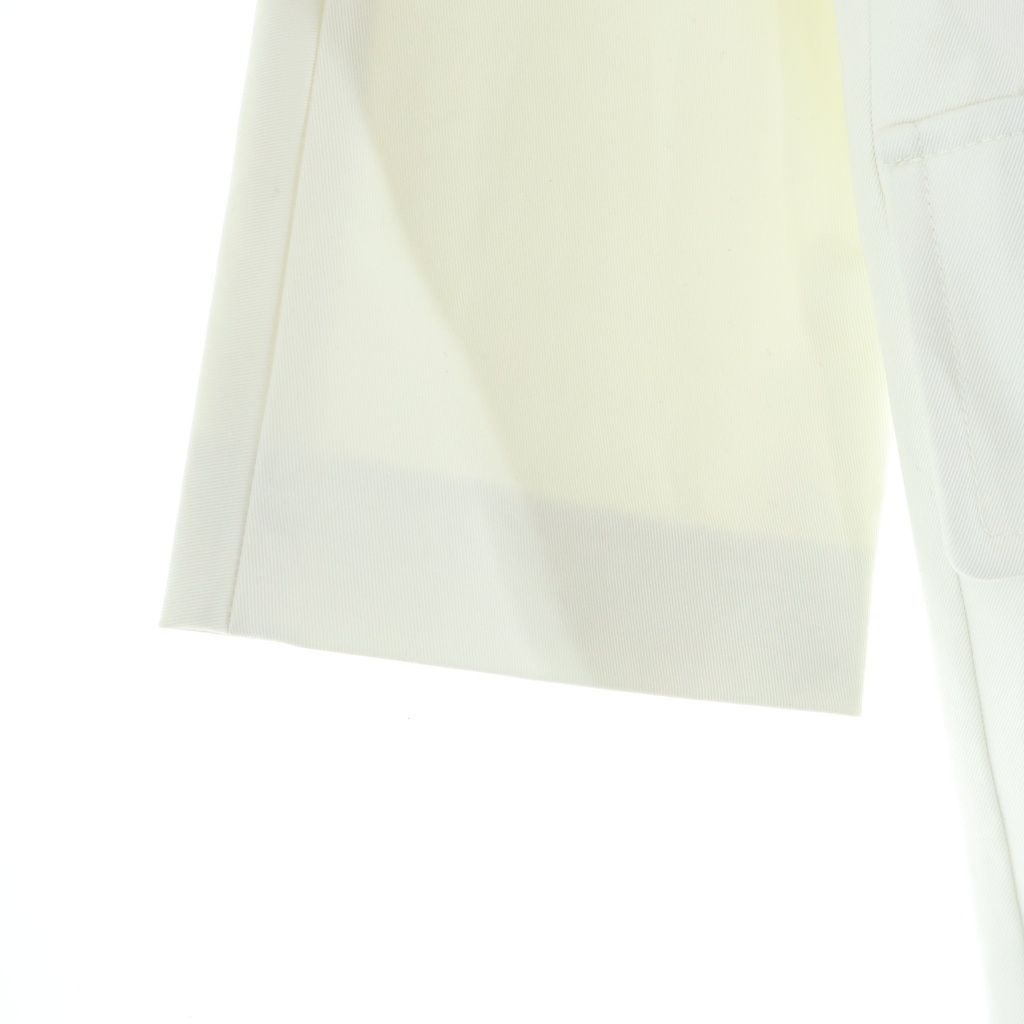 Hermes Sellier Buttons Stand Collar Cotton Twill Long Coat White — view 4