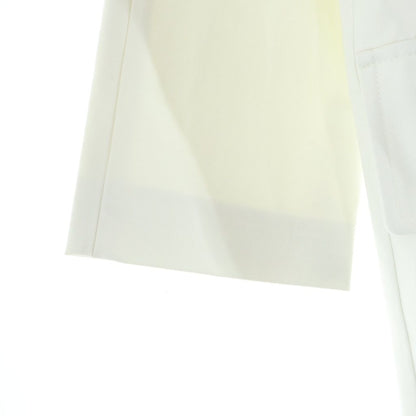 Hermes Sellier Buttons Stand Collar Cotton Twill Long Coat White — view 4