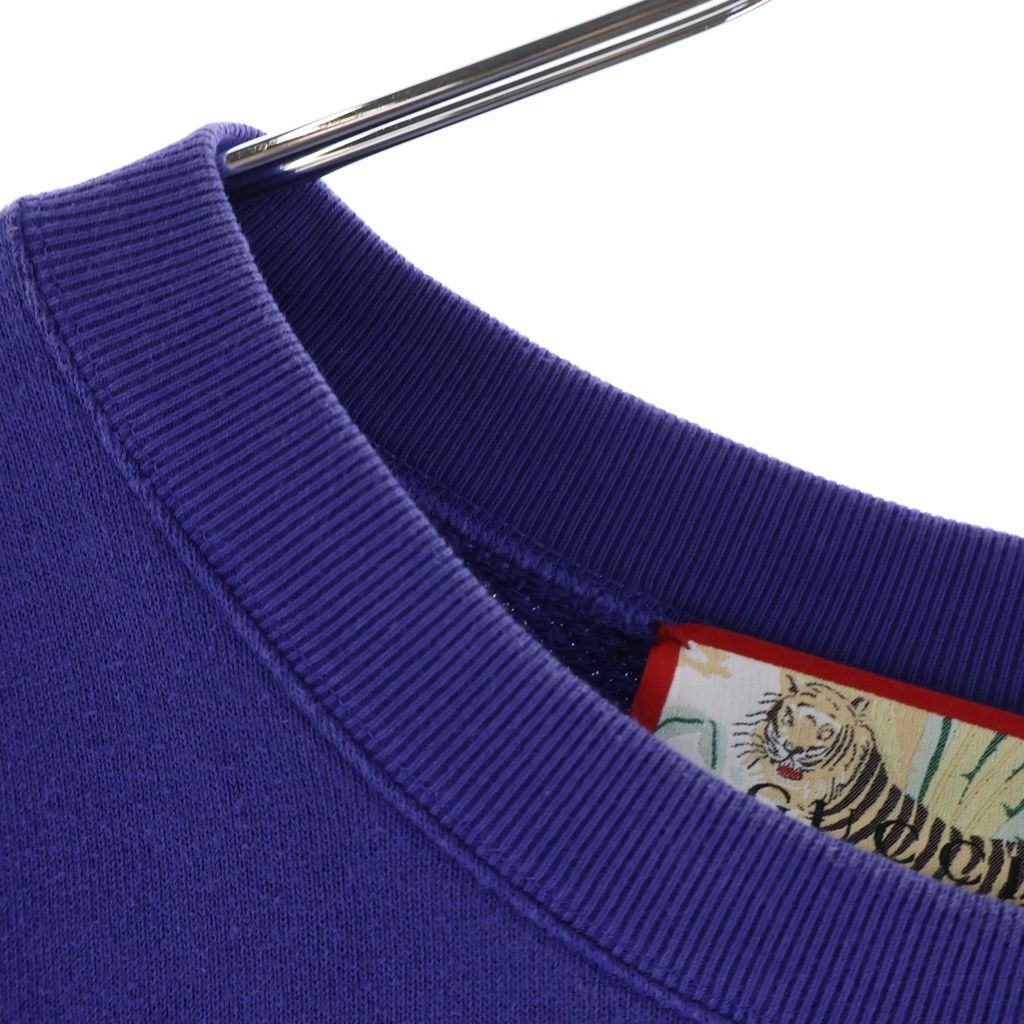 Gucci Tiger Front Print Crew Neck Sweatshirt Blue — view 4