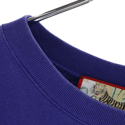 Gucci Tiger Front Print Crew Neck Sweatshirt Blue — view 4