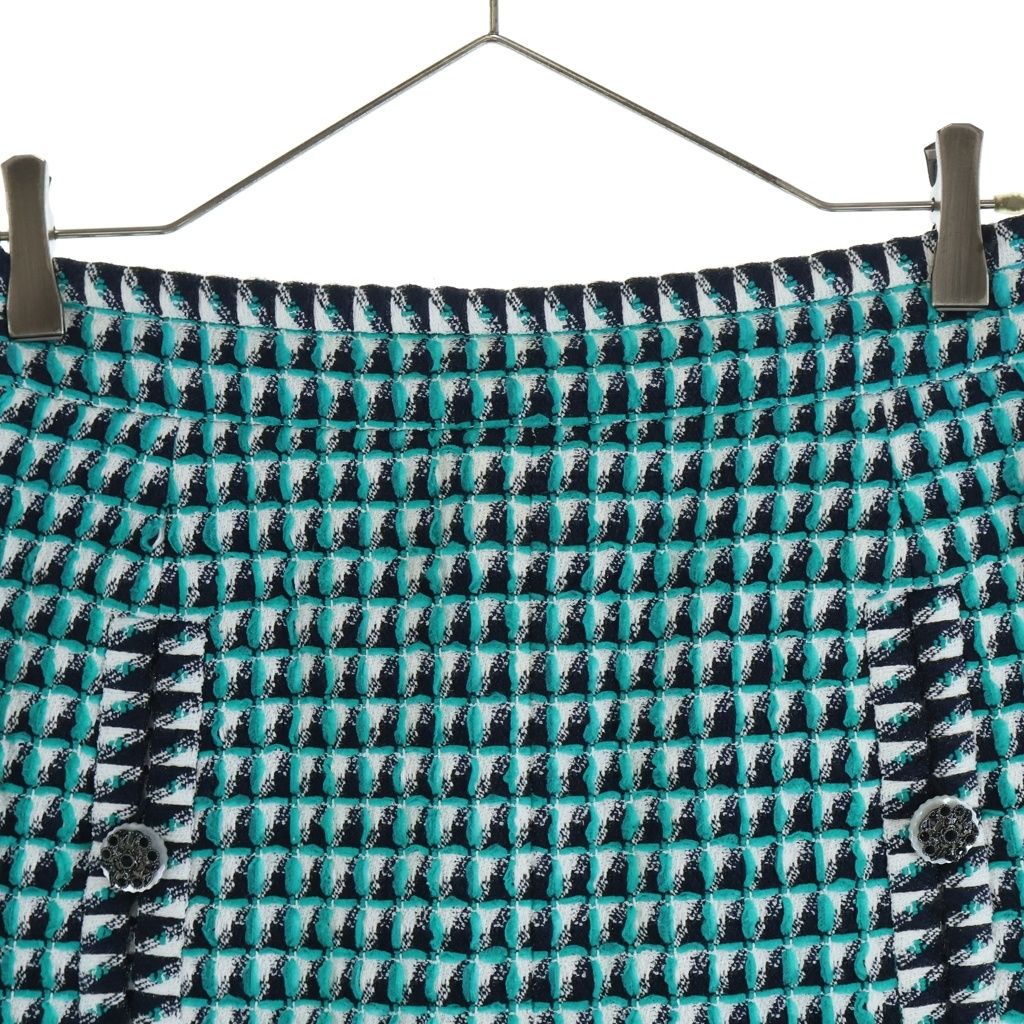 Chanel Gripoix Button Tweed Mini Skirt Green — view 3