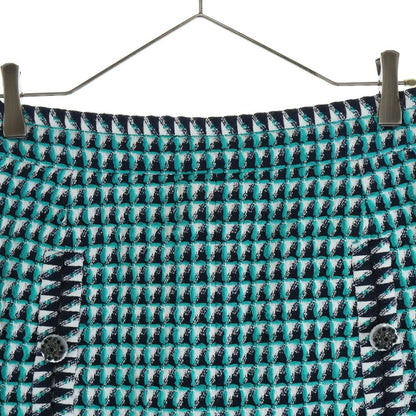 Chanel Gripoix Button Tweed Mini Skirt Green — view 3