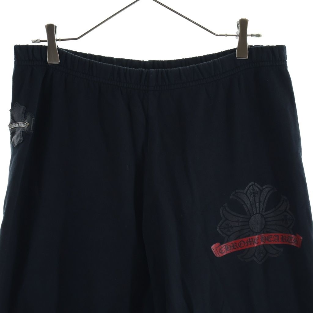 Chrome Hearts Vintage CH Plus Leather Patch Sweatpants Black — view 3