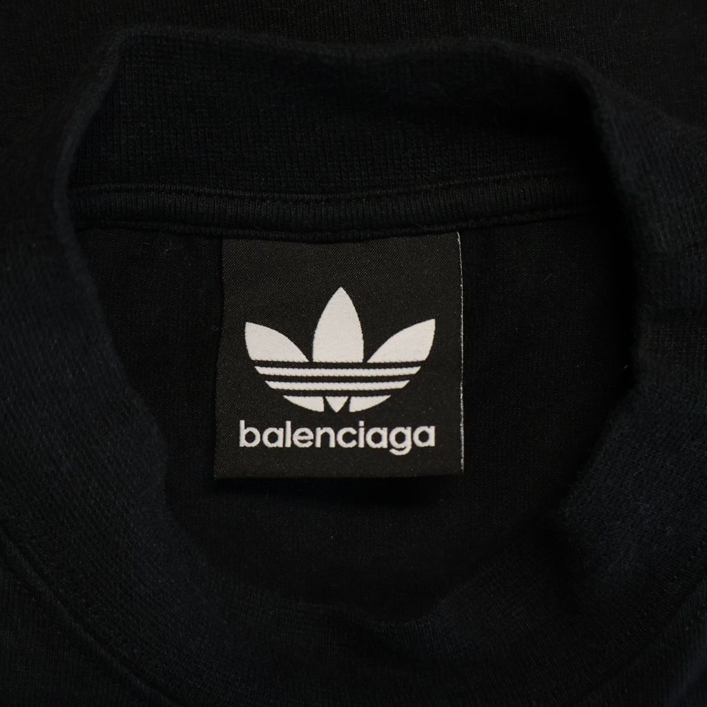 Balenciaga Adidas Logo Print Side Three Line Long Sleeve T-Shirt Black — view 6